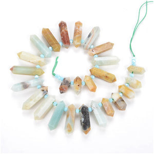 6-12X20-45mm Natural Rock Crystal Unique Quartz Strand Rough Pointed Pendant Beads for Necklace Earrings Spinel Stone Sunlight