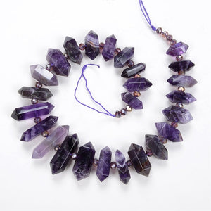 6-12 X 20-45mm Natural Rock Crystal Unique Quartz Beads Strand Rough Pointed Pendant Beads for Necklace Earrings Spinel Stone