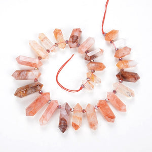 6-12 X 20-45mm Natural Rock Crystal Unique Quartz Beads Strand Rough Pointed Pendant Beads for Necklace Earrings Spinel Stone