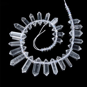 6-12 X 20-45mm Natural Rock Crystal Unique Quartz Beads Strand Rough Pointed Pendant Beads for Necklace Earrings Spinel Stone