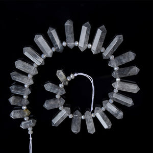 6-12 X 20-45mm Natural Rock Crystal Unique Quartz Beads Strand Rough Pointed Pendant Beads for Necklace Earrings Spinel Stone