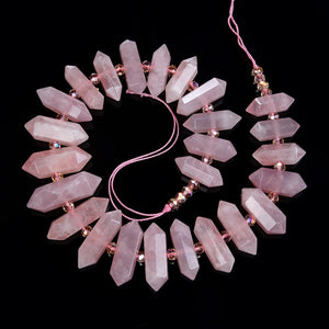 6-12 X 20-45mm Natural Rock Crystal Unique Quartz Beads Strand Rough Pointed Pendant Beads for Necklace Earrings Spinel Stone