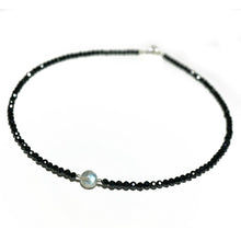 Load image into Gallery viewer, Lily Jewelry Black Spinel 2-3mm Faceted Beads Labradorite 925 sterling silver Fashion Necklace for Women/ Men Dropshippi