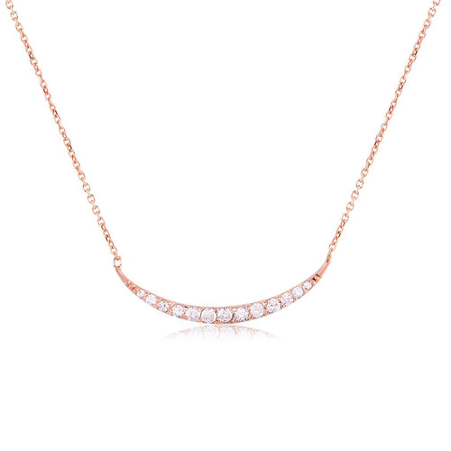 Silver White Cubic Zirconia Reverse Moon Necklace, best present options for Your Loved Ones