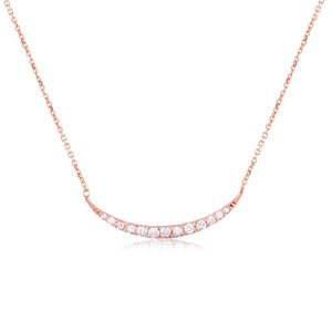 Silver White Cubic Zirconia Reverse Moon Necklace, best present options for Your Loved Ones