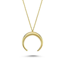 Load image into Gallery viewer, Silver 925 Sterling Reverse Crescent Necklace