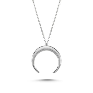 Silver 925 Sterling Reverse Crescent Necklace