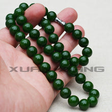 Load image into Gallery viewer, Drop Shipping Women Necklace Natural Green Quartzite Jades Stone Necklaces 10mm Round Beads Necklaces Gift Women Fine Jewelry