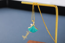 Load image into Gallery viewer, 925 Sterling Silver Gold Plated Turquoise Ginkgo Earrings Pendant Necklace Natural Gemstone Jewelry Set For Women Gift Party