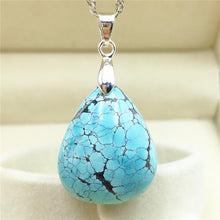 Load image into Gallery viewer, Genuine Natural Turquoise Blue Pendant 26x21x12mm Water Drop Women Men Turquoise Necklace Pendant Jewelry AAAAA