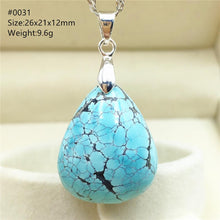 Load image into Gallery viewer, Genuine Natural Turquoise Blue Pendant 26x21x12mm Water Drop Women Men Turquoise Necklace Pendant Jewelry AAAAA