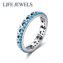 Load image into Gallery viewer, Authentic100% 925 Sterling Silver Turquoise Rings Charm l Women Luxury Sterling Silver Valentine&#39;s Day Gift Jewelry 18162