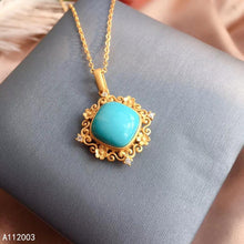 Load image into Gallery viewer, KJJEAXCMY Fine Jewelry 925 Sterling Silver inlaid Natural blue Turquoise Female Miss Girl Woman Pendant Necklace popular