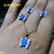 Load image into Gallery viewer, KJJEAXCMY Fine jewelry 925 Sterling silver jewelry inlaid natural colorful blue turquoise female models jewelry set happiness pa