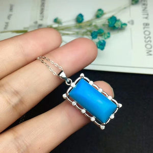 KJJEAXCMY Fine Jewelry 925 Sterling Silver inlaid Natural blue Turquoise Female Miss Girl Woman Pendant lovely Necklace