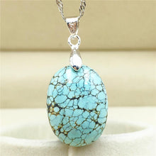 Load image into Gallery viewer, Newly Natural Turquoise Blue Pendant Oval Water Drop Women 24x18x7mm Turquoise Necklace Pendant Jewelry AAAAA