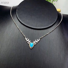 Load image into Gallery viewer, KJJEAXCMY Fine Jewelry 925 Sterling Silver inlaid Natural blue Turquoise Female Miss Girl Woman Pendant Necklace trendy