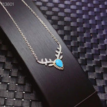 Load image into Gallery viewer, KJJEAXCMY Fine Jewelry 925 Sterling Silver inlaid Natural blue Turquoise Female Miss Girl Woman Pendant Necklace trendy