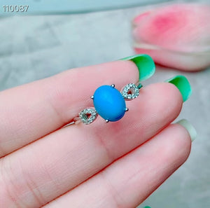 KJJEAXCMY Fine jewelry 925 sterling silver inlaid natural turquoise female necklace chain pendant ring ear set support detection