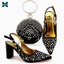 Load image into Gallery viewer, New Arrival Winter Silver Color Italian design Women Shoes and Bag Set African Matching Shoes and Bag for Royal Party