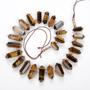 Natural Gold Obsidian Crystal Quartz Strand Rough Pointed Pendant Beads for Necklace Earrings Spinel Stone Sunlight