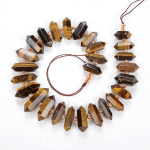 Natural Gold Obsidian Crystal Quartz Strand Rough Pointed Pendant Beads for Necklace Earrings Spinel Stone Sunlight