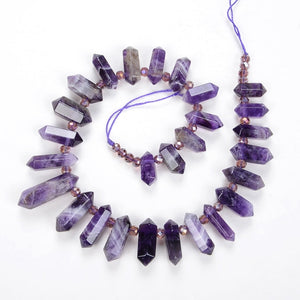 Natural Gold Obsidian Crystal Quartz Strand Rough Pointed Pendant Beads for Necklace Earrings Spinel Stone Sunlight