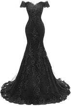 Load image into Gallery viewer, Ladies lace evening dress, mermaid style, beaded sequined prom costume, bridal wedding dress, plus size, tailored to size US2-28