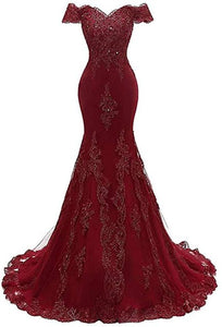 Ladies lace evening dress, mermaid style, beaded sequined prom costume, bridal wedding dress, plus size, tailored to size US2-28