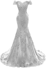 Load image into Gallery viewer, Ladies lace evening dress, mermaid style, beaded sequined prom costume, bridal wedding dress, plus size, tailored to size US2-28