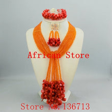 Load image into Gallery viewer, Newest african beads jewelry set nigerian wedding african beads 7 color indian multi layer necklace / Earrings women HD348-3