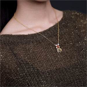 Uglyless Goldfish Necklaces Earrings for Women Luxury Gold Fishes Jewelry Sets Pendants + Chains 925 Silver Pearls Agate Bijoux