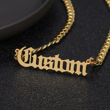 Load image into Gallery viewer, Cuban Style Old English Personalized Name Necklace Stainless Steel Jewelry  Pendants for Women  Anniversary Valentine&#39;s Day gift