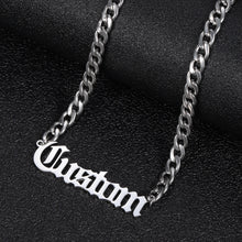 Load image into Gallery viewer, Cuban Style Old English Personalized Name Necklace Stainless Steel Jewelry  Pendants for Women  Anniversary Valentine&#39;s Day gift