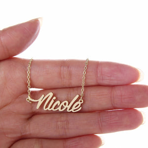 Custom Name Necklace for Women Personalized Nameplate Jewelry 18k Gold Plated Stainless Steel & 925 Sterling Silver Mom Gift