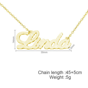 Customized Name Necklace DIY Personalized Stainless Steel Custom Letter Diamond Necklaces Zircon Matte Name Chain Birthday Gifts