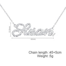 Load image into Gallery viewer, Customized Name Necklace DIY Personalized Stainless Steel Custom Letter Diamond Necklaces Zircon Matte Name Chain Birthday Gifts