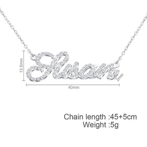 Customized Name Necklace DIY Personalized Stainless Steel Custom Letter Diamond Necklaces Zircon Matte Name Chain Birthday Gifts