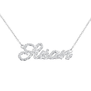 Customized Name Necklace DIY Personalized Stainless Steel Custom Letter Diamond Necklaces Zircon Matte Name Chain Birthday Gifts