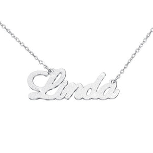 Customized Name Necklace DIY Personalized Stainless Steel Custom Letter Diamond Necklaces Zircon Matte Name Chain Birthday Gifts