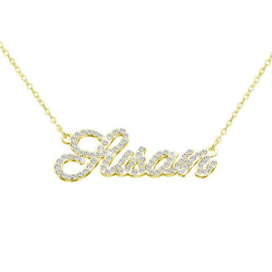 Customized Name Necklace DIY Personalized Stainless Steel Custom Letter Diamond Necklaces Zircon Matte Name Chain Birthday Gifts