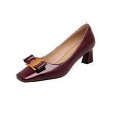 Load image into Gallery viewer, EGTPINAOP 2022 Spring Summer Shoes For Women Mid-Heel Square Head  Fang With Genuine Cow Leather Fashion Mary Jane Pumps Shoes