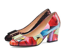 Load image into Gallery viewer, XGRAVITY Vintage Women Shoes Elegant Genuine Leather Round Toe Dress Shoes Sexy Fashion Party Shoes Evening Shoes Female C069