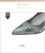 Load image into Gallery viewer, ZJVI woman sexy pointed toe 6.5cm thin high heels pumps for women summer patent genuine leather shoes ladies girls shoes 2021