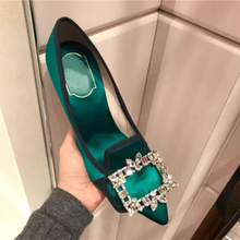 Load image into Gallery viewer, Bling Ankle Strap Sandals Women Sexy High Heels Pumps Shoes Thin Heels Shoes Lady Pump wedding Shoes For Women 2021