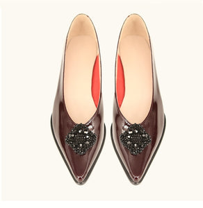 MISS VIRA Pumps Women Genuine Leather Pointed Office Ladies Work Shoes Spring Autumn Mid Heels Shoes