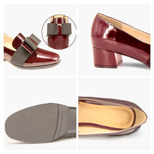 Load image into Gallery viewer, MISS VIRA Pumps Women Loafers Mid Heels Genuine Leather Square Toe Loafers Party Shoes For Women Office Shoes
