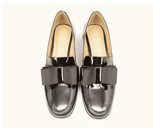 MISS VIRA Pumps Women Loafers Mid Heels Genuine Leather Square Toe Loafers Party Shoes For Women Office Shoes