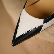 Load image into Gallery viewer, Sewing Design Pointed Toe Fashion Sexy Genuine Leather Party Wedding High Heel Shoes Spring Female Women Heels Commuter Shoes