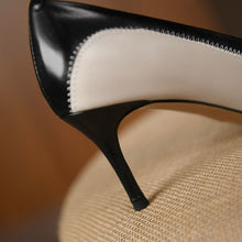 Load image into Gallery viewer, Sewing Design Pointed Toe Fashion Sexy Genuine Leather Party Wedding High Heel Shoes Spring Female Women Heels Commuter Shoes